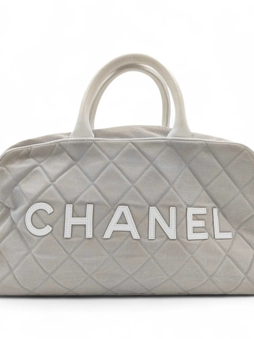 CHANEL Quilted Top-Handle Bag in Light Gray - Picture 2 of 12